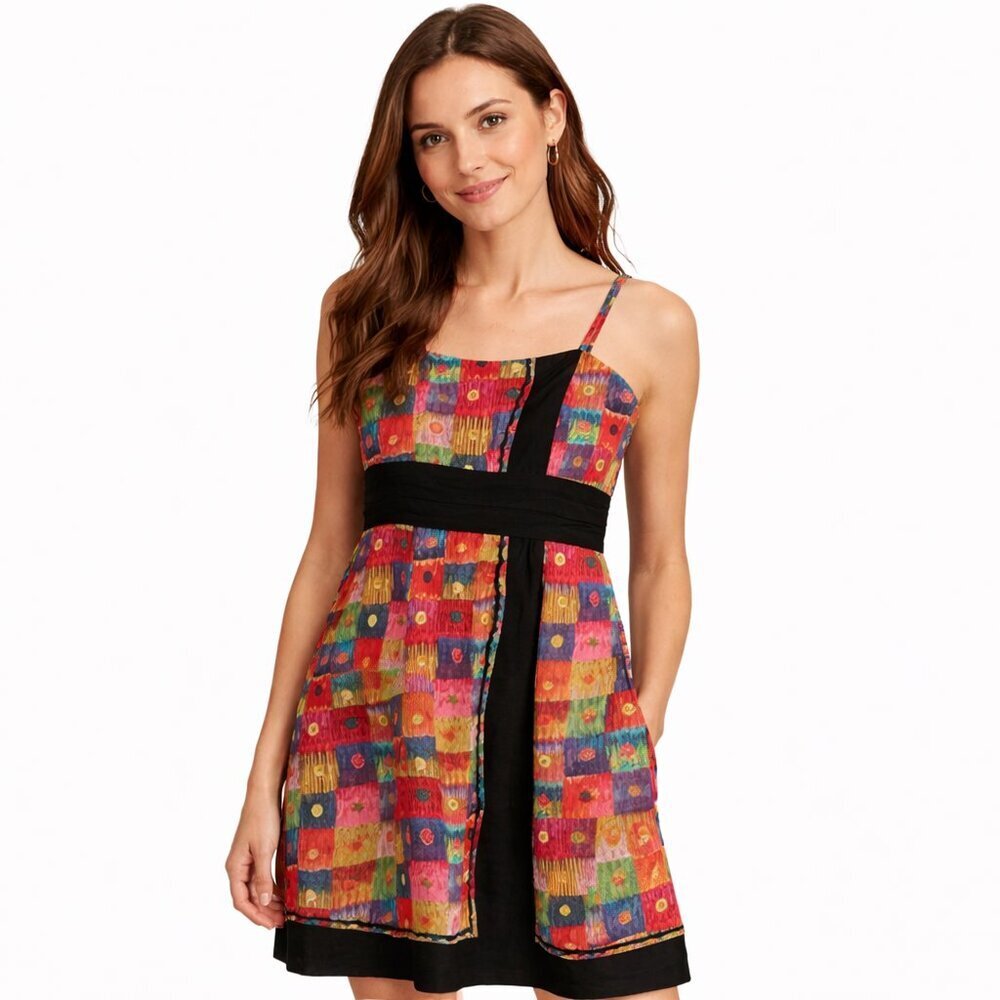 Anthropologie Plenty Frock By Tracy Reese Sz 4 Silk Linen Spaghetti Strap Dress